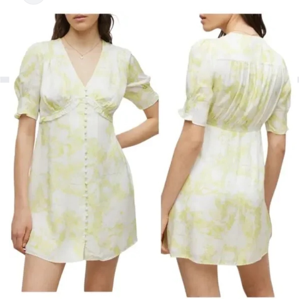 All Saints Yellow and White Patterned dress 6